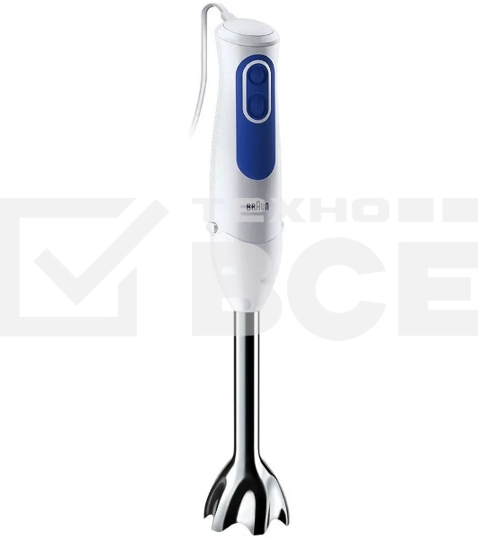 Блендер погружной Braun MQ3045 APERITIVE 700Вт белый/синий
