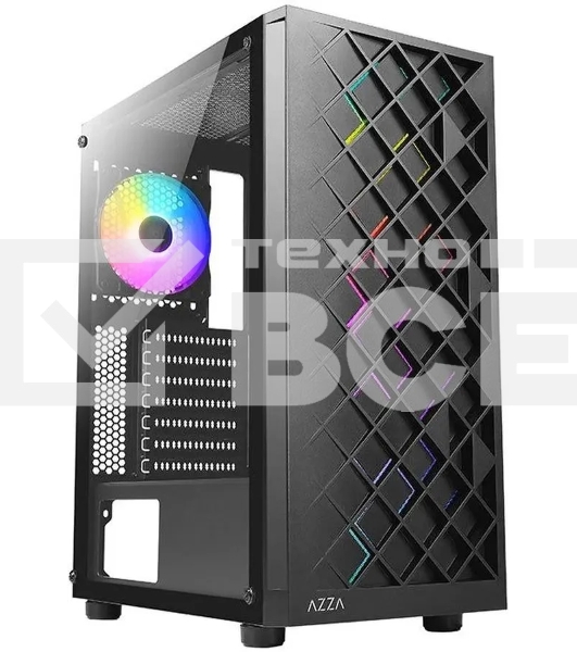 Компьютерный корпус Azza Spectra черный без БП ATX 7x120mm 2x140mm 2xUSB2.0 1xUSB3.0 audio bott PSU