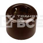 Розетка Bironi R1-101-02 с заземляющим контактом R, Ришелье керамика, коричневый, фото 1