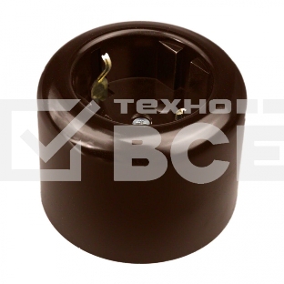 Розетка Bironi R1-101-02 с заземляющим контактом R, Ришелье керамика, коричневый