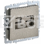 Розетка компьютерная двойная IEK BRITE РК10-2-БрШ (BR-K20-1-K37) СП RJ45 кат.5E шампань, фото 1