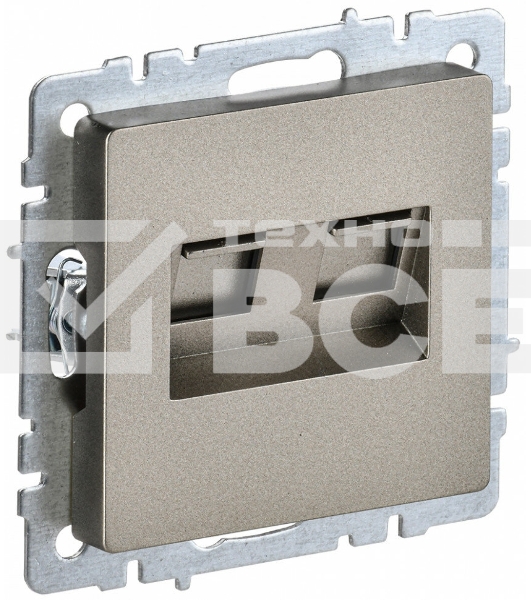Розетка компьютерная двойная IEK BRITE РК10-2-БрШ (BR-K20-1-K37) СП RJ45 кат.5E шампань