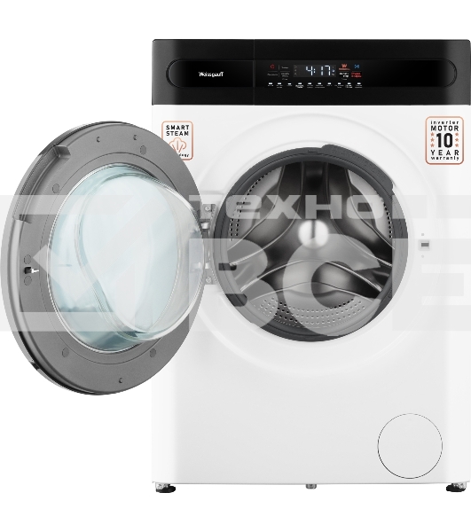 Стиральная машина Weissgauff WM 49411 Inverter Steam белый, загрузка фронтальная 11 кг, 1400 об/мин, класс: A+++