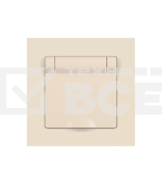 Розетка Intro Accent 6-203-02 2P+E Schuko с крышкой 16А-250В IP20 СУ сл.кость Б0063716