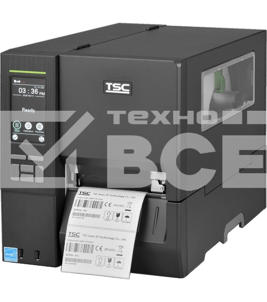 Принтер этикеток TSC MH341T стационарный, термотрансферная печать и прямая термопечать, 300 dpi, 305 мм/сек, Bluetooth, Ethernet, RS-232, USB, Wi-Fi, чёрный