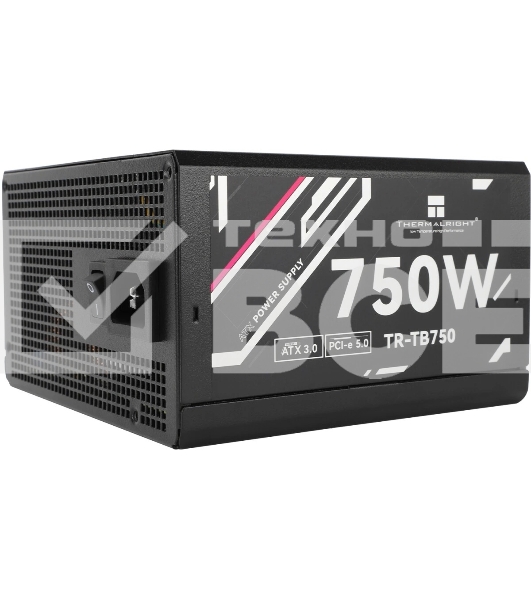 Блок питания Thermalright, 750W 80+ Bronze (ATX, 3.0, PCIe 5.0, Full modular, 1x24(20+4)pin, 2xCPU 8(4+4)pin, 4xPCIe*2 8(6+2)pin, 3xSATA3, 1x12+4pin (12VHPWR PCIe 5.0 12+4pin 600mm), 3xMOLEX4pin, Active, 120x120mm, 150x140x86mm, APFC, black)