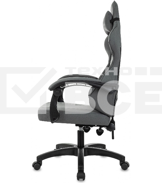 Кресло игровое Zombie Zoom Fabric Neo Grey серый, крестов. пластик