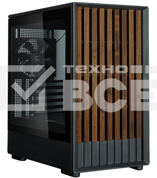 Компьютерный корпус Zalman P10 NAMU, MATX, черный, WINDOW, FRONT COVER WALNUT, 2x3.5