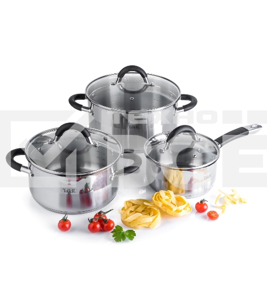 Набор посуды TalleR TR-17190 Телфорд 6 пр. Подходит для всех типов плит (включая индукционную).