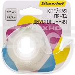 Клейкая лента двухсторонняя Silwerhof прозрачная, ширина 12мм, длина 12.7м полипропилен на диспенсере, фото 1