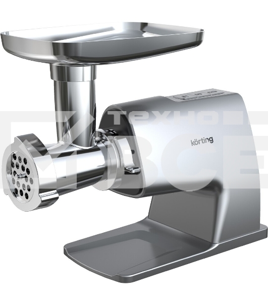 Мясорубка электрическая Korting KMG 0604 X 2500 Вт, 8 насадок, производительность 3.5 кг/мин, защита от перегрева, реверс, серебристый