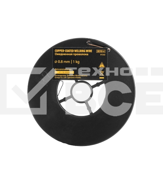 Омедненная проволока ER70S-6, диам. 0,8 мм, 1 кг, диам. катушки D100 Denzel