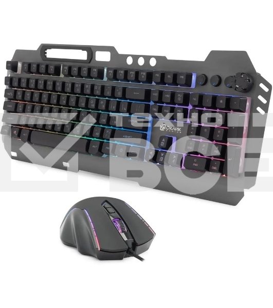 Комплект клавиатура + мышь Оклик GMNG 700GMK клав:черный мышь:черный USB Multimedia LED
