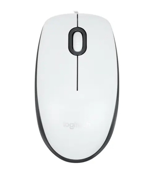 Мышь проводная Logitech M100R белый, 1000 dpi, USB, кнопки - 3