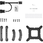 Кулер для процессора CPU Cooler Ocypus Delta A62 EX BK Digital (250W, 4-pin PWM, LED temp., 160mm, Al/Cu, 6x6mm, 2x120mm, 70CFM, 31dBA, 1800RPM, S: 1851/1700/1200/115X, AM5/AM4, black), фото4