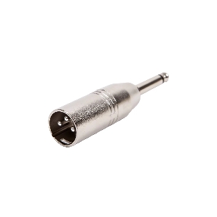 Переходник аудио FORCE CFA-012XLR (M) 3-pin на 1/4' TS Jack (M) моно, материал контактных частей медь, покрытие никель, матовый серебристый