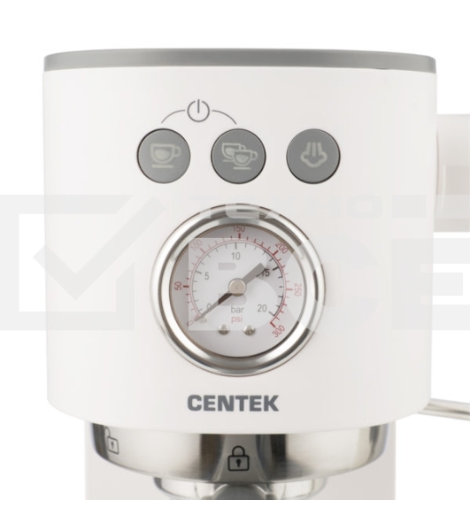 Кофеварка рожковая Centek CT-1168 белый, исп. кофе - молотый, 1.2 л, 1350 Вт, 20 Бар.