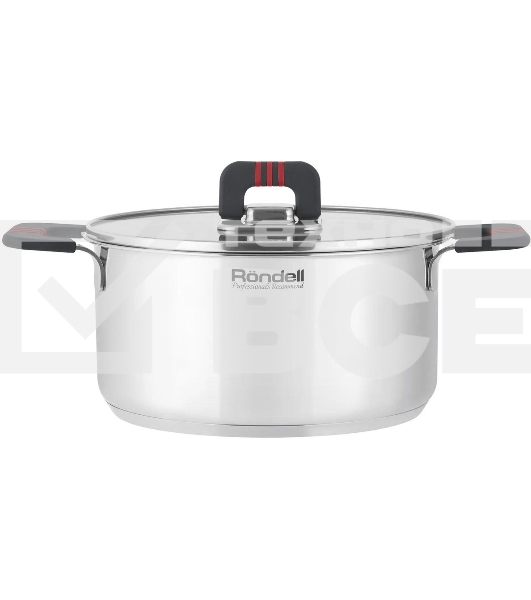 Кастрюля Rondell Stripes RDS-1637, 2.8л, 20см, с крышкой, стальной