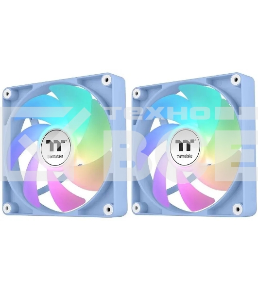 Комплект вентиляторов для корпуса Thermaltake CT120 ARGB (2 шт.) голубой, 120 мм, 2000 об/мин, 25.8 дБ, 4 pin