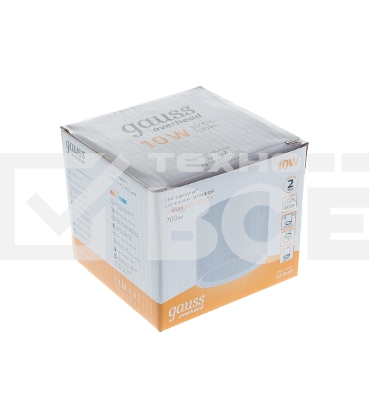 Светильник Gauss HD025 led накладной с рассеивателем 10w белый 3000k 88х75мм 1/30