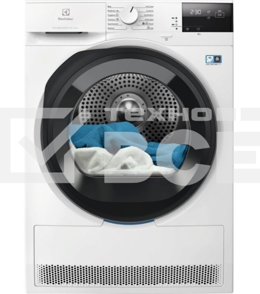 Сушильная машина Electrolux EW7D285UE белый, 8 кг, сушка - конденсационная (тепловой насос), программ - 12, 59.6 x 85 x 63.6 см (пан.англ.)