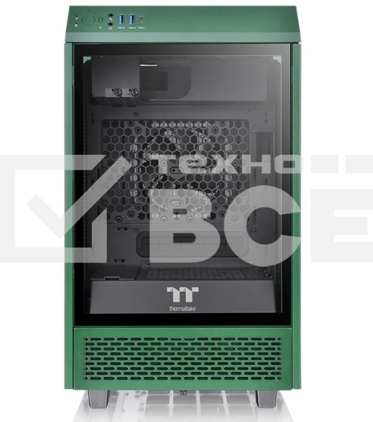Компьютерный корпус Thermaltake The Tower 100 Racing Green без БП miniITX 1x120мм 3x140мм 2xUSB 3.0 audio bott PSU