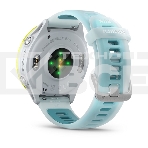 Умные часы Garmin Forerunner 570 белый, желный безель, бирюзовый ремешок 47мм, фото5