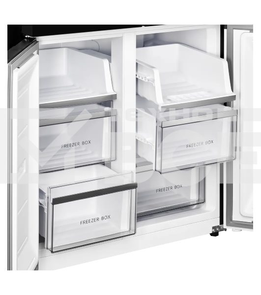 Холодильник Kuppersberg NFFD 186 BG черное стекло трехкамерный 303/172л морозилка сбоку, No Frost, Side by Side