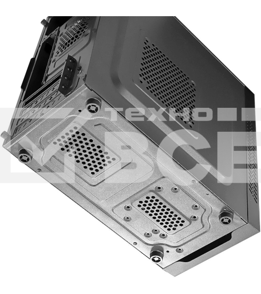 Компьютерный корпус MiniTower Ginzzu D370, RGb, Акриловое стекло, mATX, 2xUSB 2.0, черный, без БП, без вентиляторов