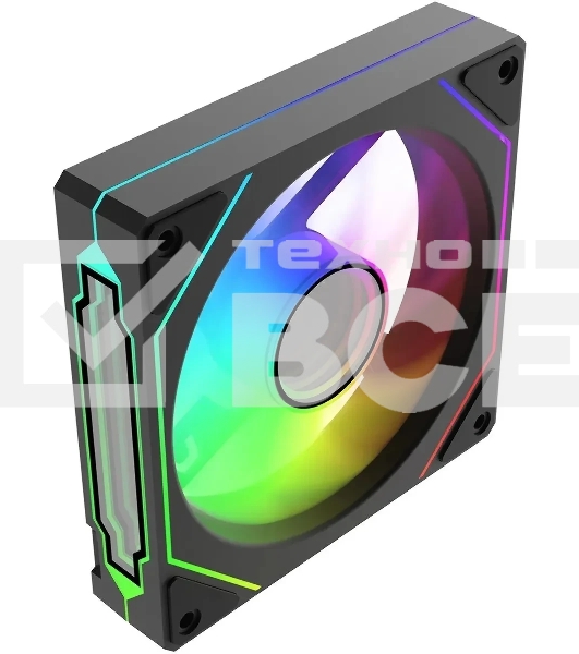 Вентилятор для корпуса Bloody CF-12 LCD ARGb 120х120x25 черный 4-pin 32дБ (упак.:1шт) (CF-12-ARGb120-BK) Ret