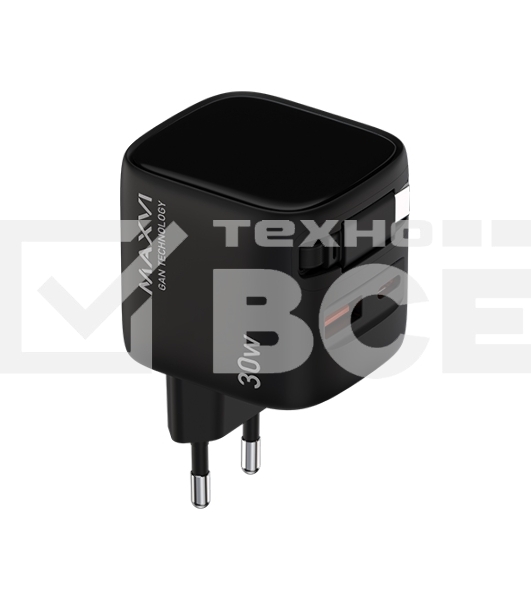 Сетевое зарядное устройство Maxvi SFC-330GN Type-C\USB 30W PD QC3.0 черный