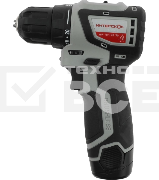 Дрель-шуруповерт аккумуляторная ИНТЕРСКОЛ ДА-10/12В 687.1.2.70, 12 В, 1,5 А·ч, аккумуляторная