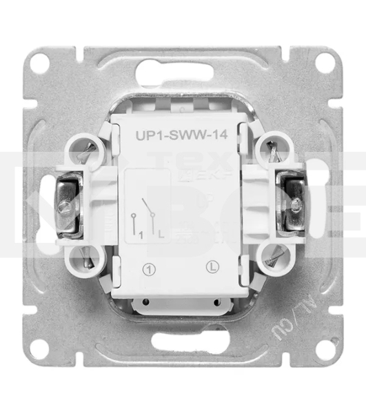 Механизм выключателя EKF UP1-SWW-14 одноклавишный, с подсветкой, белый Эпика
