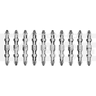 Бита двухстор. Gross PH2-PZ2х45мм, сталь S2, 10шт.