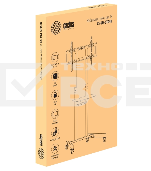 Стойка для телевизора Cactus CS-VM-ST04H черный 37