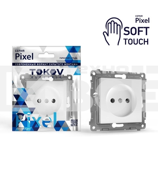 Розетка TOKOV ELECTRIC TKE-PX-R1SF-C34 1-м СП Pixel 16А IP20 без заземл. защ. шторки механизм айс