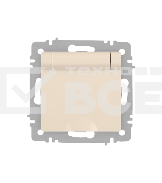Розетка Intro Accent 6-203-02 2P+E Schuko с крышкой 16А-250В IP20 СУ сл.кость Б0063716
