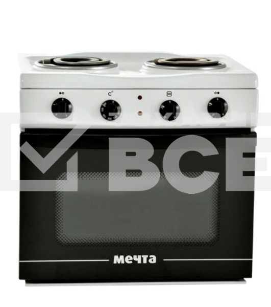 Плита электрическая Мечта 15М белый, конфорок 2 шт, духовка 25 л, 50 см x 47 см x 43 см