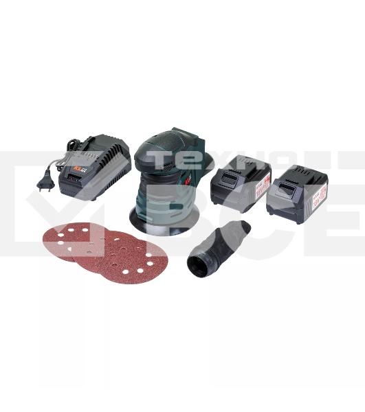 Эксцентриковая шлифовальная машина аккумуляторная KLPRO KLEZ18-50 (18В, Li-ion-2шт, 5.0А·ч, ЗУ 4,5А)