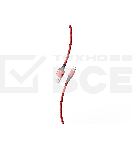 Кабель Smartbuy (iK-512-S14rb) S14 Lightning красный/черный, 3 А, 1 м