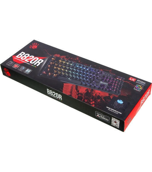 Клавиатура проводная A4 Bloody B820R Blue S механическая черный USB LED