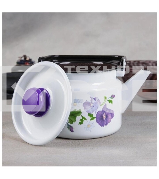 Чайник Лысьва 27104П2 Анютины глазки эмал. 2,0л