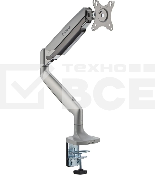 Кронштейн для мониторов ЖК Digma D-MM301 серый 17'-45' макс.15кг крепление к столешнице поворот и наклон