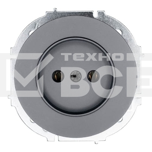 Розетка 1-м СП OSEN без заземл. ПБТ механизм серый матовый LEZARD 743-7488-121B