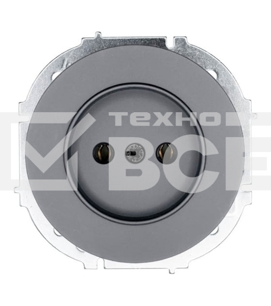 Розетка 1-м СП OSEN без заземл. ПБТ механизм серый матовый LEZARD 743-7488-121B