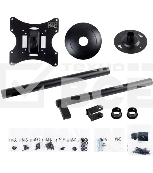 Кронштейн потолочный ARM media LCD-1000 для ЖК ТВ 10'-37', 2 ст. свободы, VESA 75/100/100*200/200, max 30 кг черный