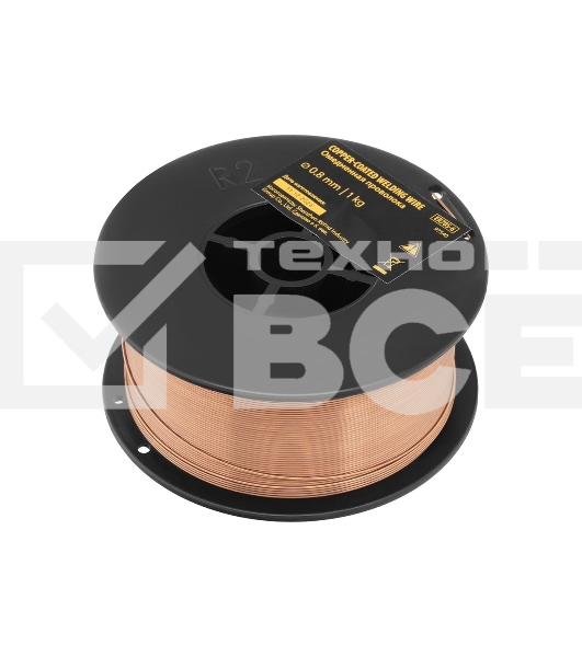 Омедненная проволока ER70S-6, диам. 0,8 мм, 1 кг, диам. катушки D100 Denzel