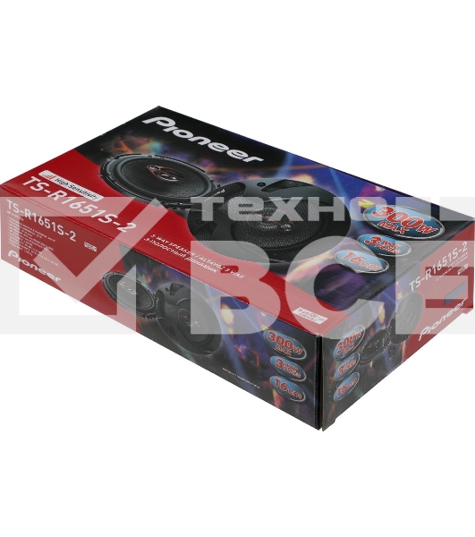Колонки автомобильные Pioneer TS-R1651S-2 (без решетки) 300Вт 90дБ 4Ом 14.24см (6дюйм) (ком.:2кол.) коаксиальные трехполосные