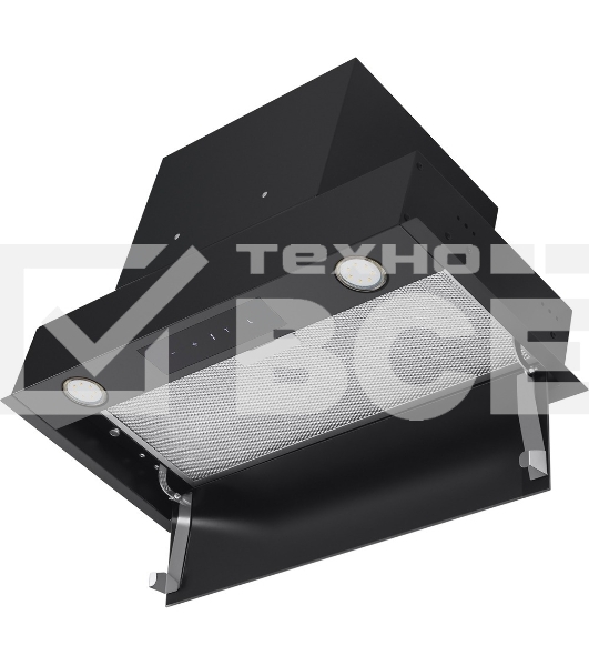 Вытяжка встраиваемая Maunfeld Fantasy Light 60 черная, 59.7 см, 800 куб. м/ч, 52 дБ