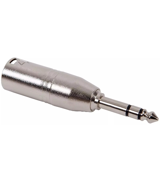 Переходник аудио FORCE CFA-014XLR (M) 3-pin на 1/4' TRS Jack (M) стерео, материал контактных частей медь, покрытие никель, матовый серебристый